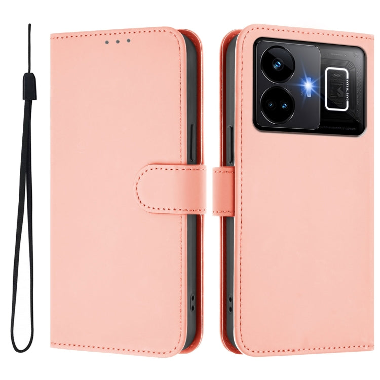 For Realme GT3 5G / GT Neo 5 240W Skin Feel Solid Color Leather Phone Case with Lanyard
