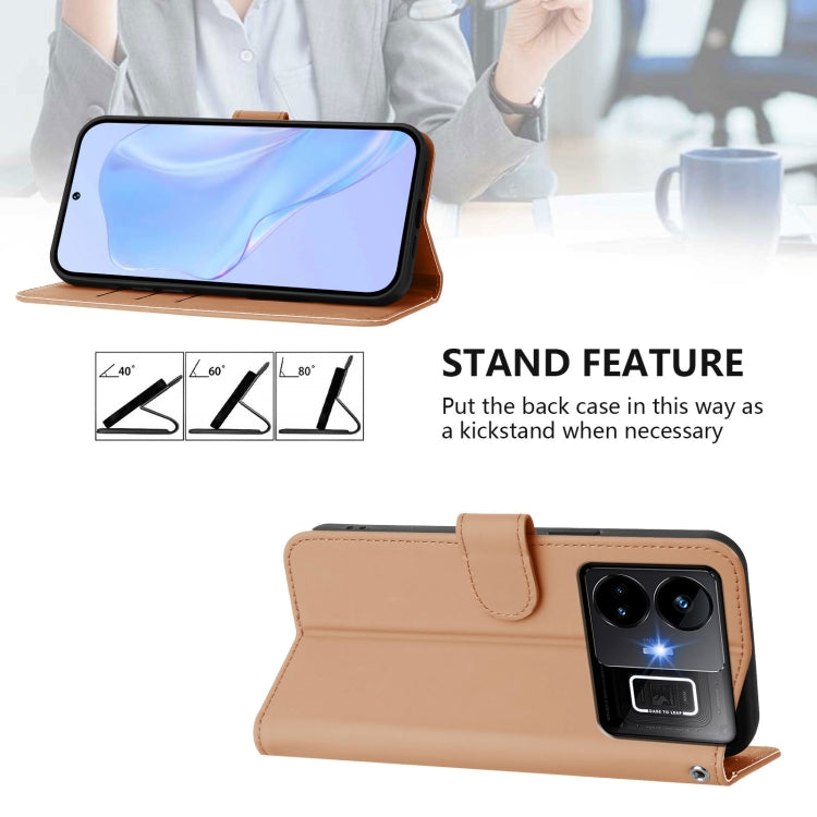 For Realme GT3 5G / GT Neo 5 240W Skin Feel Solid Color Leather Phone Case with Lanyard