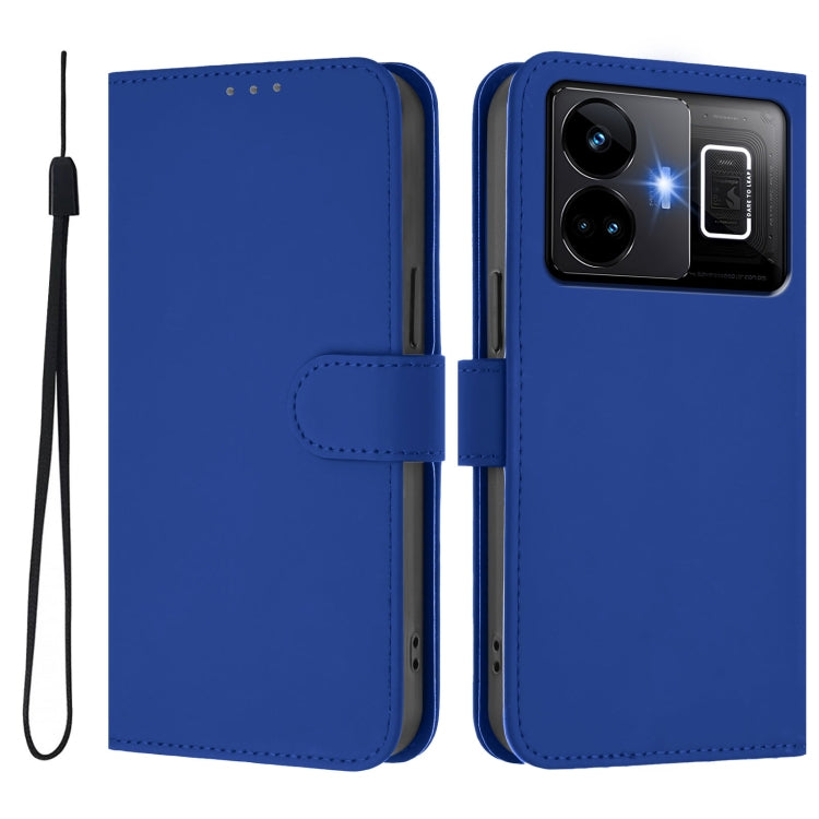 For Realme GT3 5G / GT Neo 5 240W Skin Feel Solid Color Leather Phone Case with Lanyard