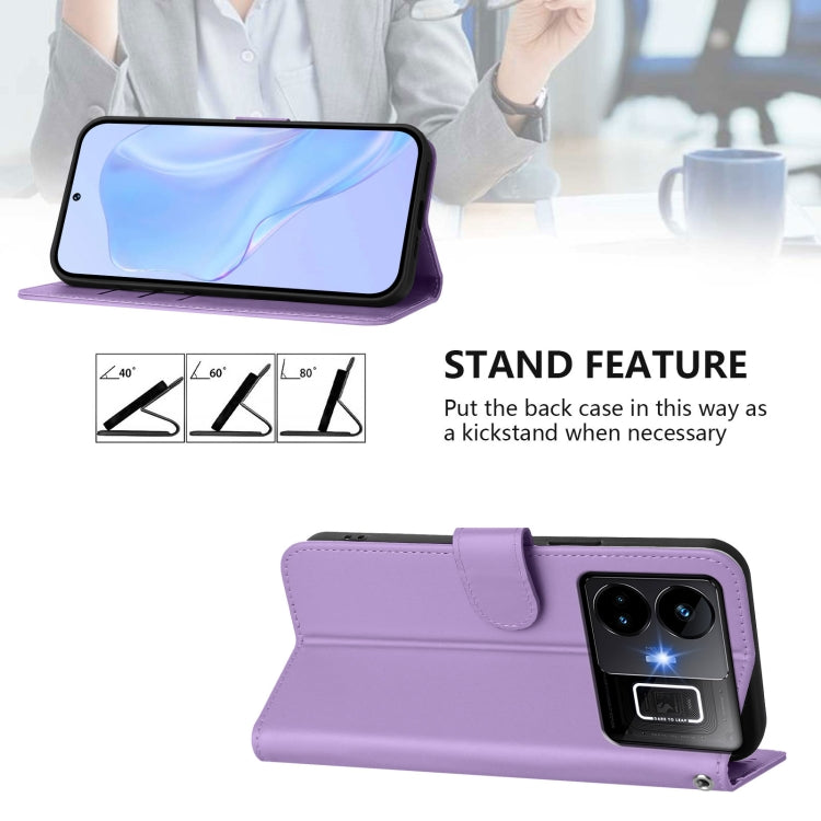 For Realme GT3 5G / GT Neo 5 240W Skin Feel Solid Color Leather Phone Case with Lanyard