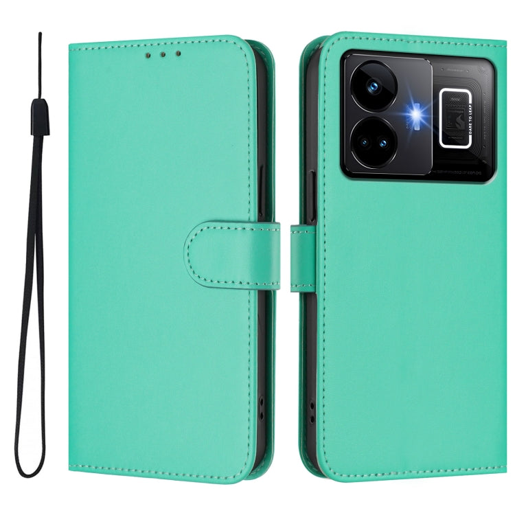 For Realme GT3 5G / GT Neo 5 240W Skin Feel Solid Color Leather Phone Case with Lanyard