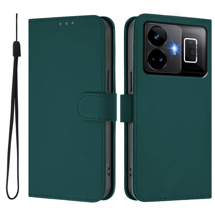 For Realme GT3 5G / GT Neo 5 240W Skin Feel Solid Color Leather Phone Case with Lanyard