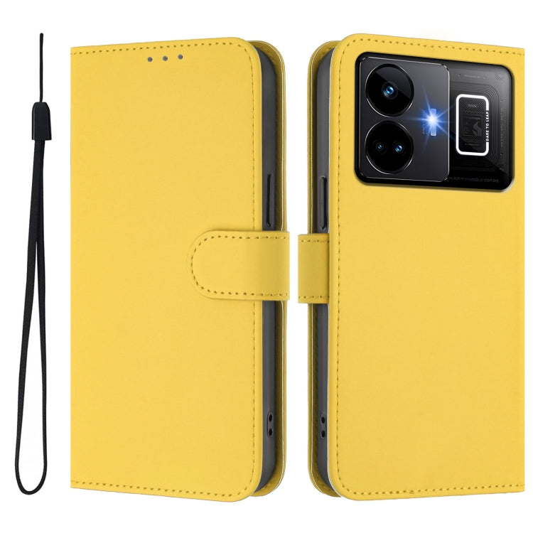 For Realme GT3 5G / GT Neo 5 240W Skin Feel Solid Color Leather Phone Case with Lanyard