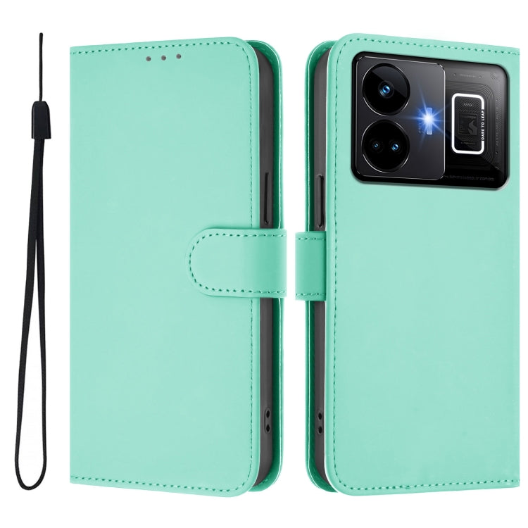 For Realme GT3 5G / GT Neo 5 240W Skin Feel Solid Color Leather Phone Case with Lanyard