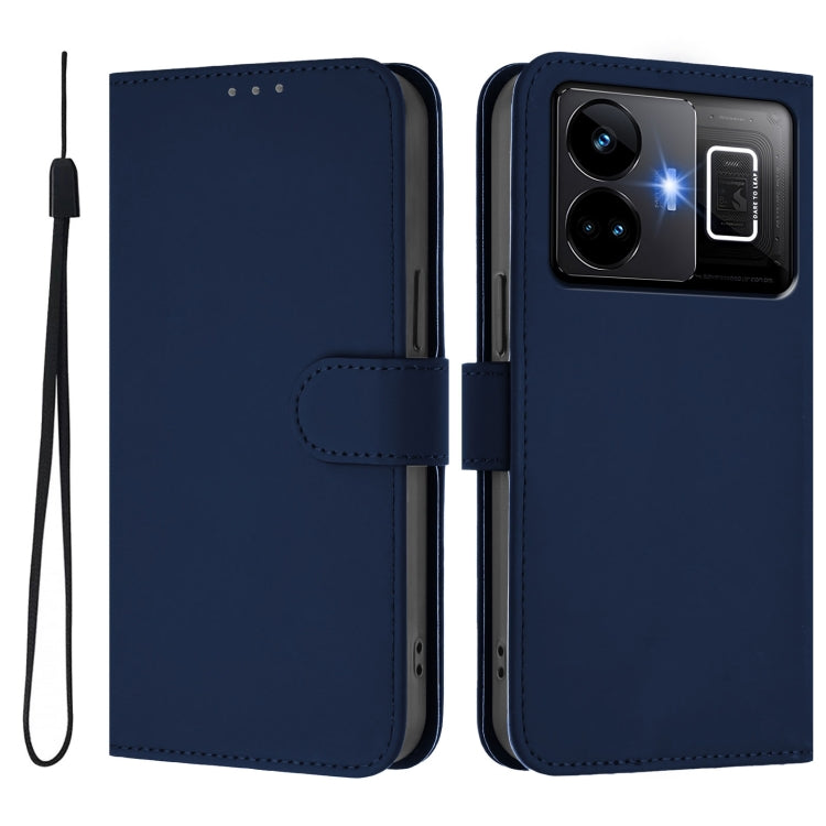 For Realme GT3 5G / GT Neo 5 240W Skin Feel Solid Color Leather Phone Case with Lanyard