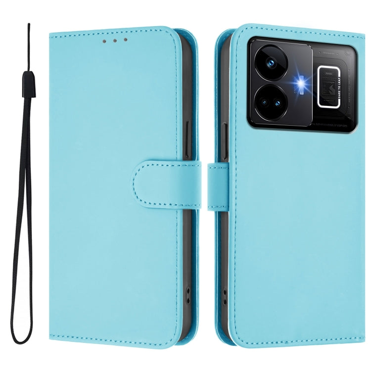 For Realme GT3 5G / GT Neo 5 240W Skin Feel Solid Color Leather Phone Case with Lanyard