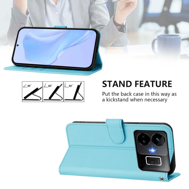 For Realme GT3 5G / GT Neo 5 240W Skin Feel Solid Color Leather Phone Case with Lanyard
