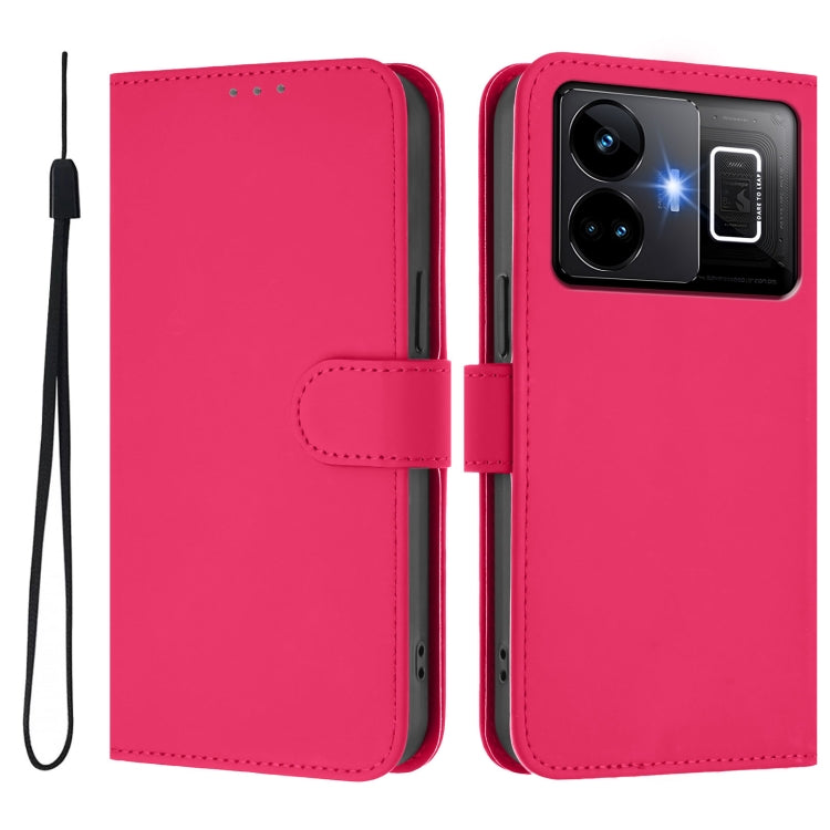 For Realme GT3 5G / GT Neo 5 240W Skin Feel Solid Color Leather Phone Case with Lanyard