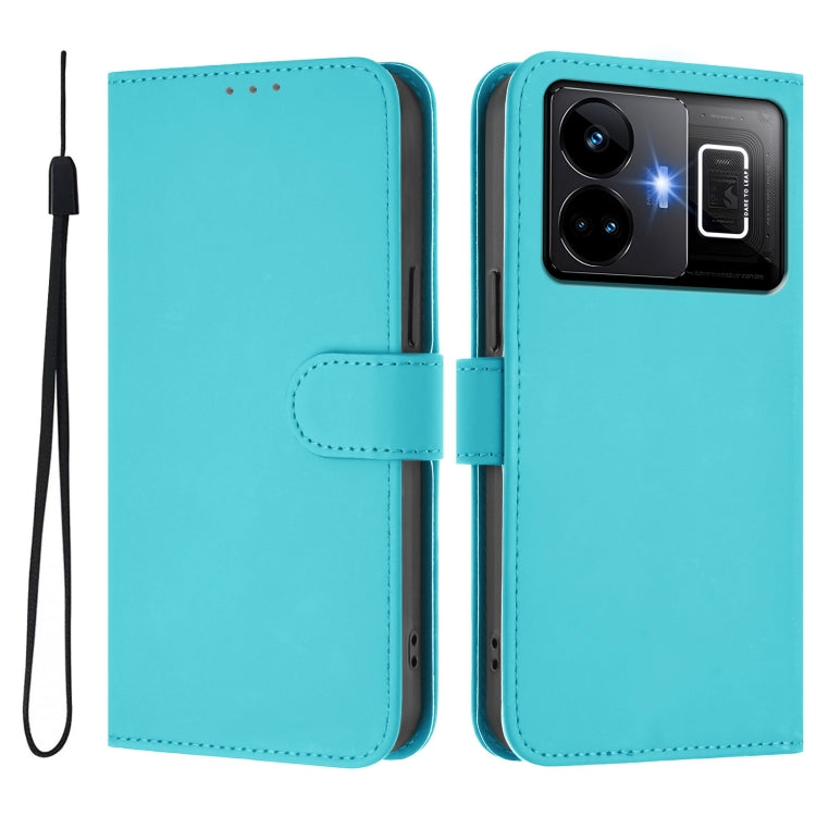 For Realme GT3 5G / GT Neo 5 240W Skin Feel Solid Color Leather Phone Case with Lanyard