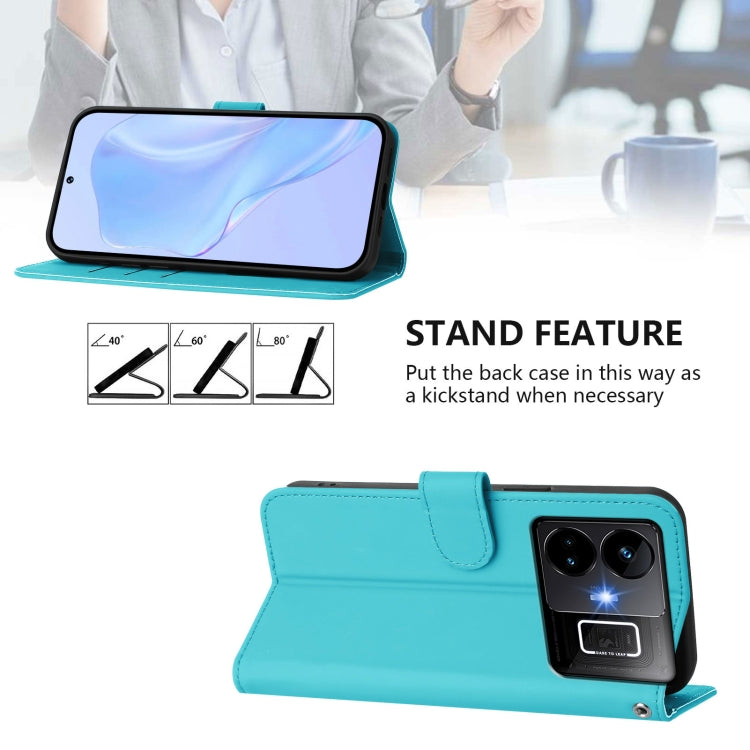 For Realme GT3 5G / GT Neo 5 240W Skin Feel Solid Color Leather Phone Case with Lanyard