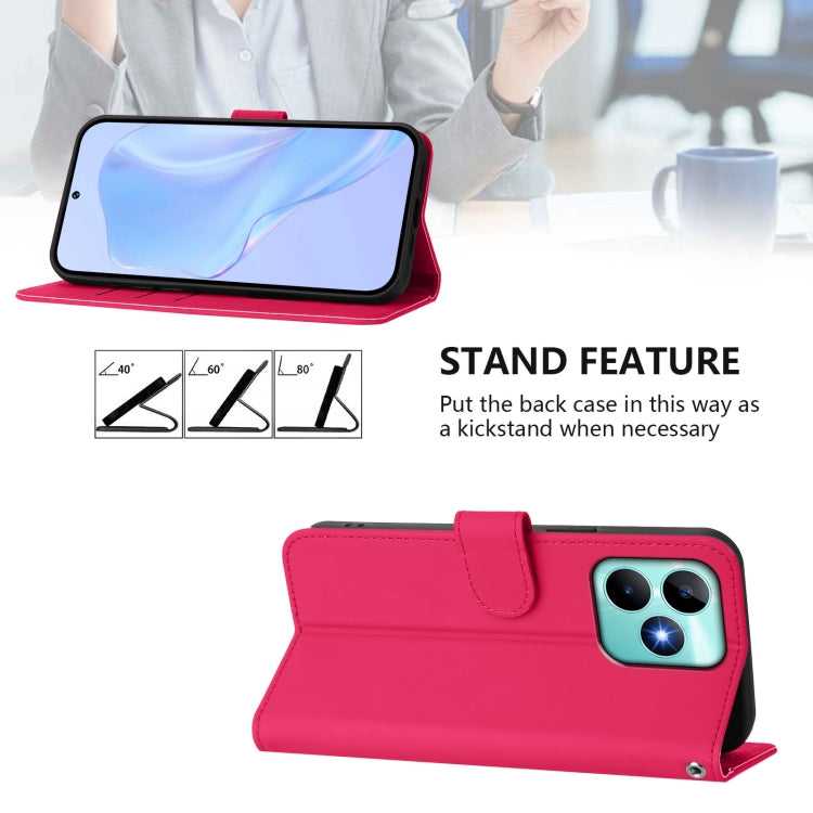 For Realme Note 50 4G Global Skin Feel Solid Color Leather Phone Case with Lanyard