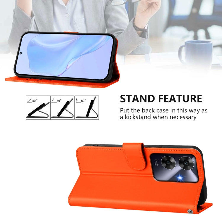 For Realme Note 60 4G Global Skin Feel Solid Color Leather Phone Case with Lanyard