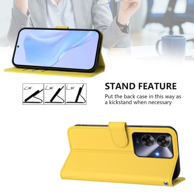 For Realme Note 60 4G Global Skin Feel Solid Color Leather Phone Case with Lanyard