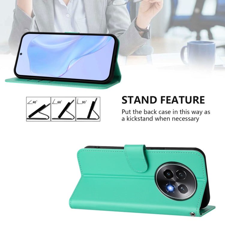 For Realme 13+ 5G Global Skin Feel Solid Color Leather Phone Case with Lanyard