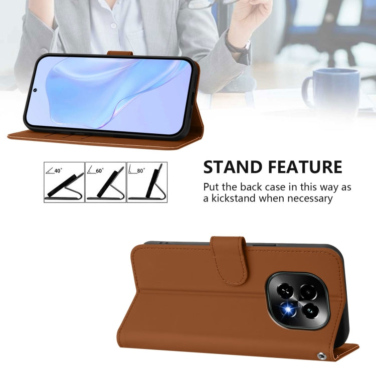 For Realme C63 5G Global Skin Feel Solid Color Leather Phone Case with Lanyard
