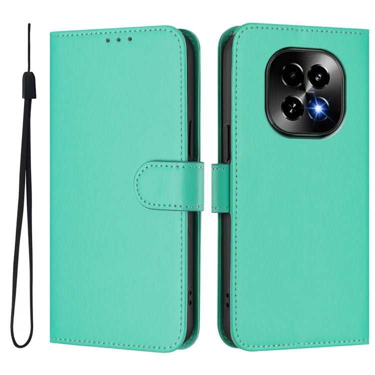 For Realme C63 5G Global Skin Feel Solid Color Leather Phone Case with Lanyard