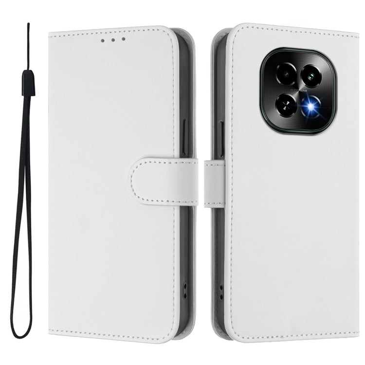 For Realme C63 5G Global Skin Feel Solid Color Leather Phone Case with Lanyard