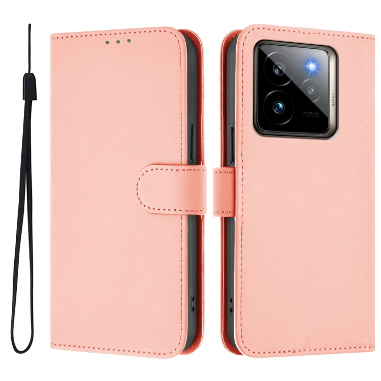 For Realme GT7 Pro 5G Skin Feel Solid Color Leather Phone Case with Lanyard