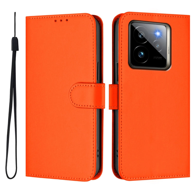 For Realme GT7 Pro 5G Skin Feel Solid Color Leather Phone Case with Lanyard