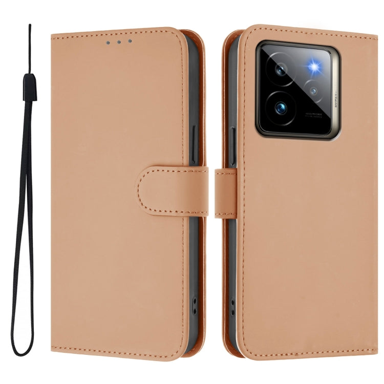 For Realme GT7 Pro 5G Skin Feel Solid Color Leather Phone Case with Lanyard