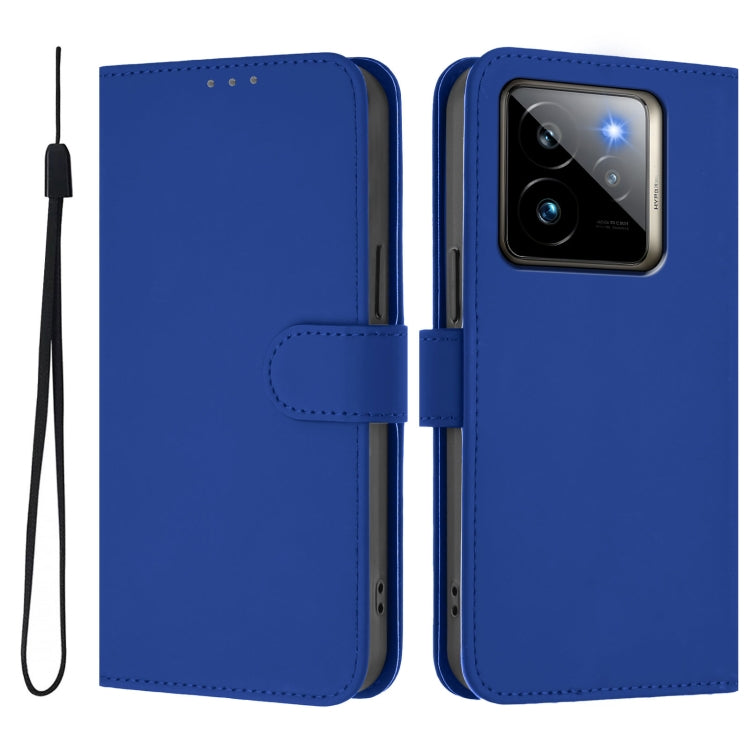 For Realme GT7 Pro 5G Skin Feel Solid Color Leather Phone Case with Lanyard