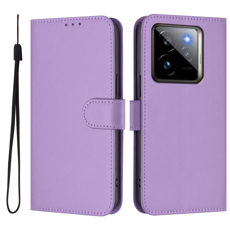 For Realme GT7 Pro 5G Skin Feel Solid Color Leather Phone Case with Lanyard