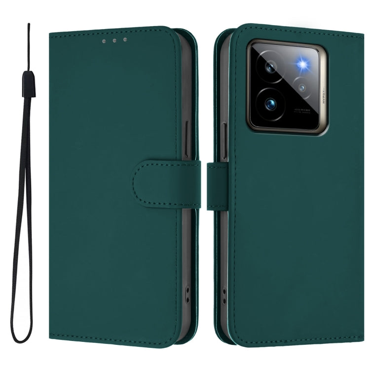 For Realme GT7 Pro 5G Skin Feel Solid Color Leather Phone Case with Lanyard