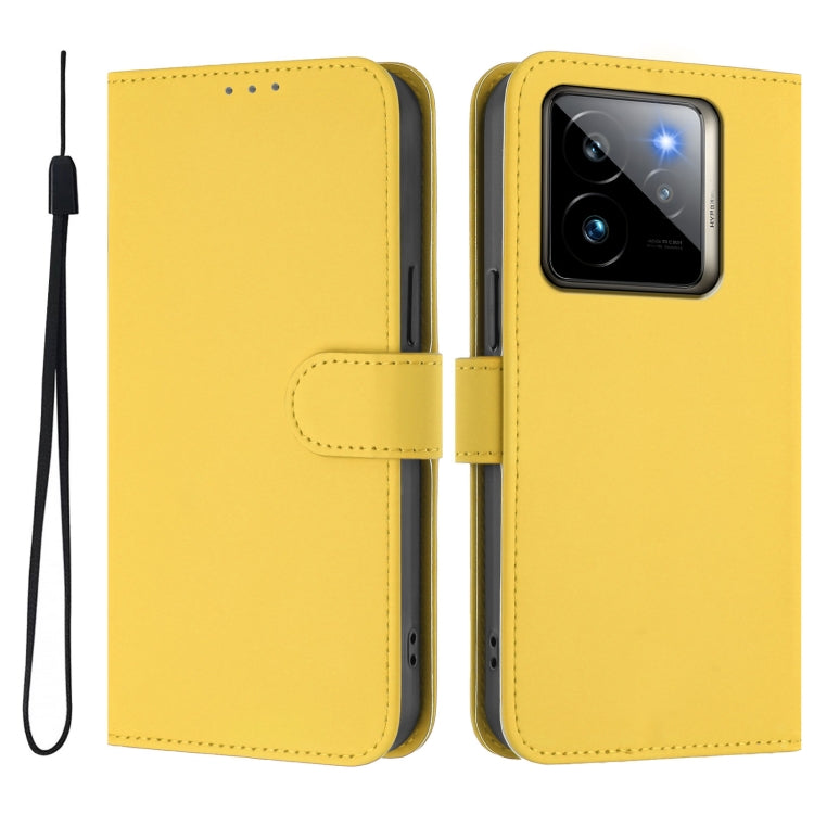 For Realme GT7 Pro 5G Skin Feel Solid Color Leather Phone Case with Lanyard