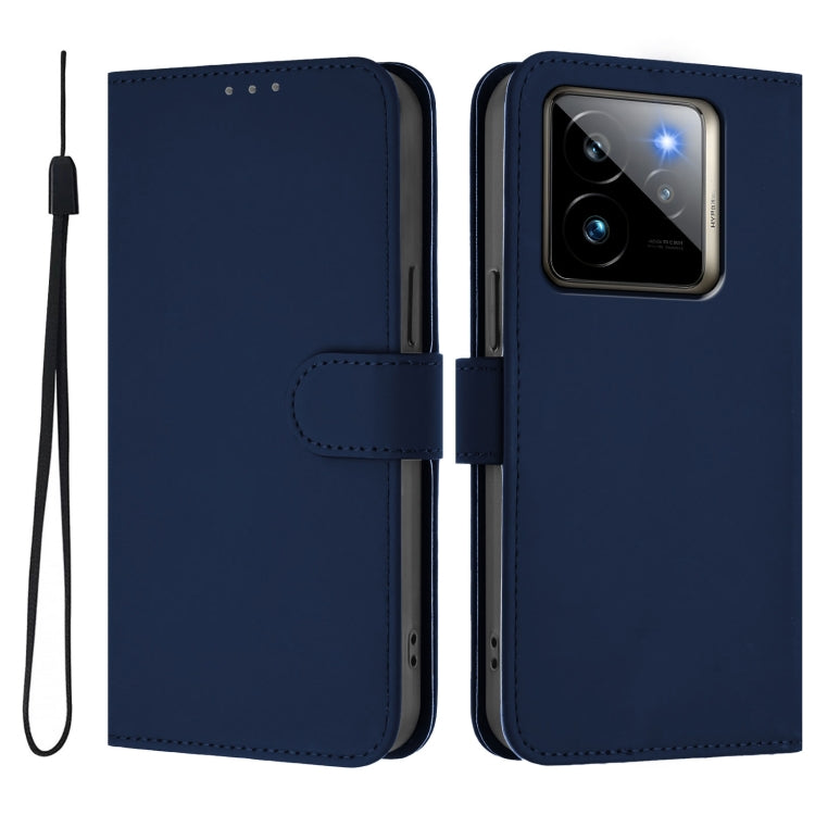 For Realme GT7 Pro 5G Skin Feel Solid Color Leather Phone Case with Lanyard