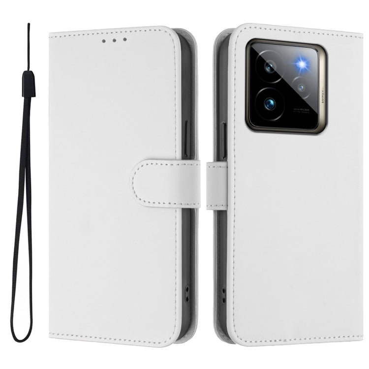 For Realme GT7 Pro 5G Skin Feel Solid Color Leather Phone Case with Lanyard