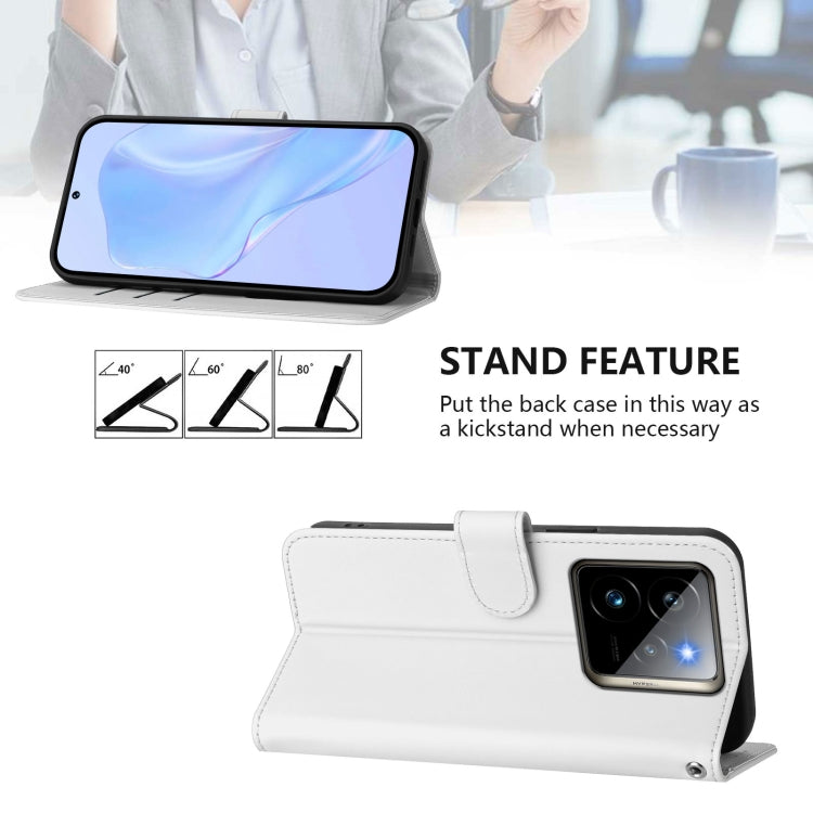 For Realme GT7 Pro 5G Skin Feel Solid Color Leather Phone Case with Lanyard