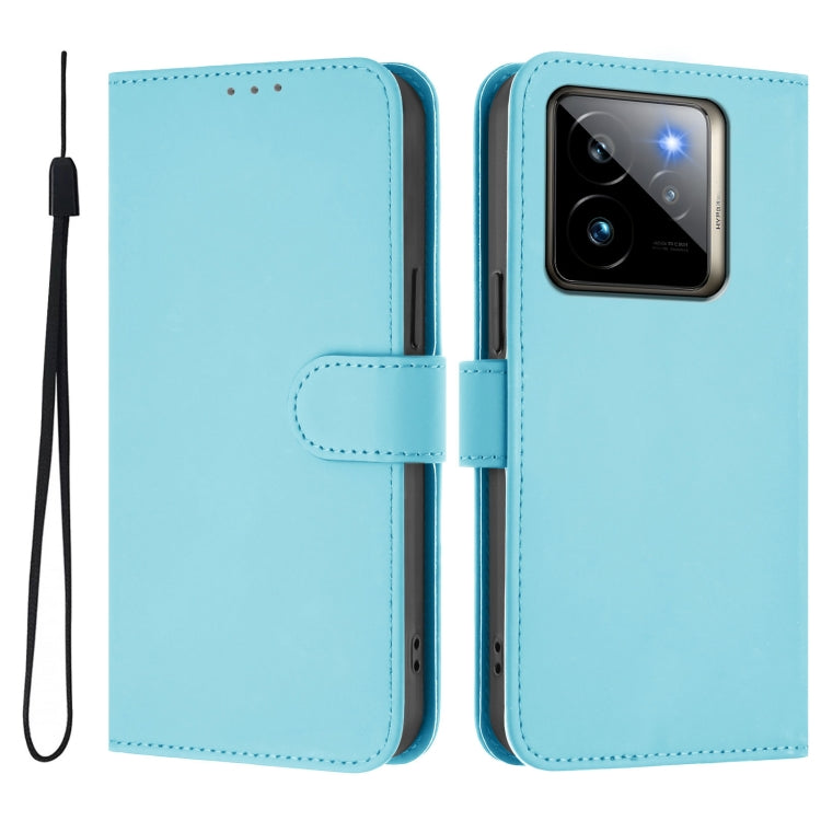 For Realme GT7 Pro 5G Skin Feel Solid Color Leather Phone Case with Lanyard
