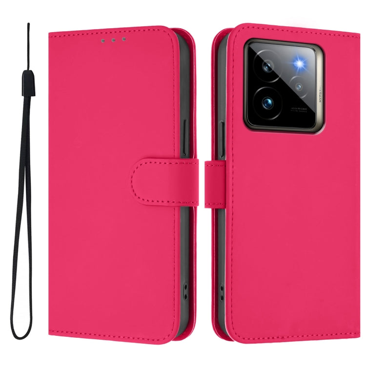 For Realme GT7 Pro 5G Skin Feel Solid Color Leather Phone Case with Lanyard