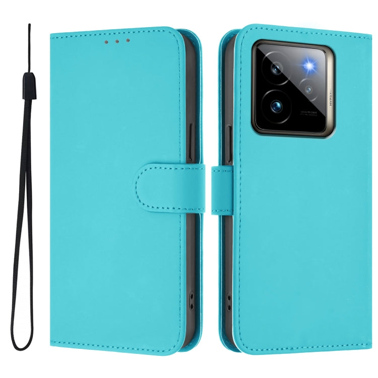 For Realme GT7 Pro 5G Skin Feel Solid Color Leather Phone Case with Lanyard