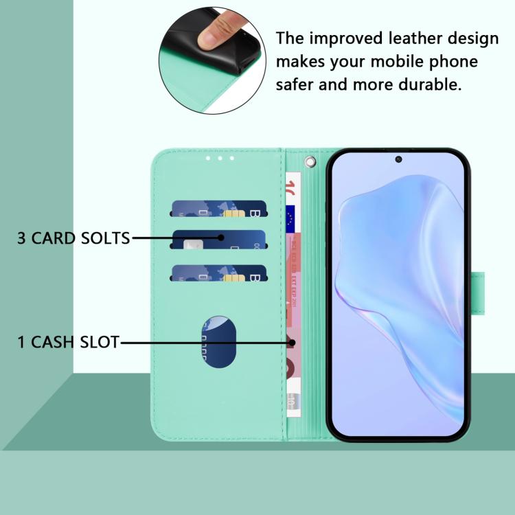 For Realme 14 Pro+ Skin Feel Solid Color Leather Phone Case with Lanyard