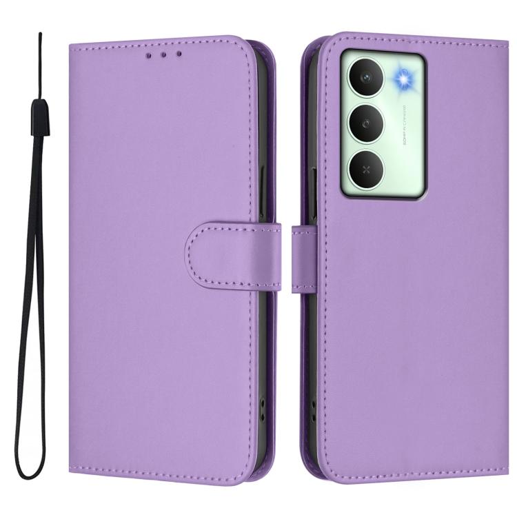 For Realme V70 5G / 14X Global Skin Feel Solid Color Leather Phone Case with Lanyard