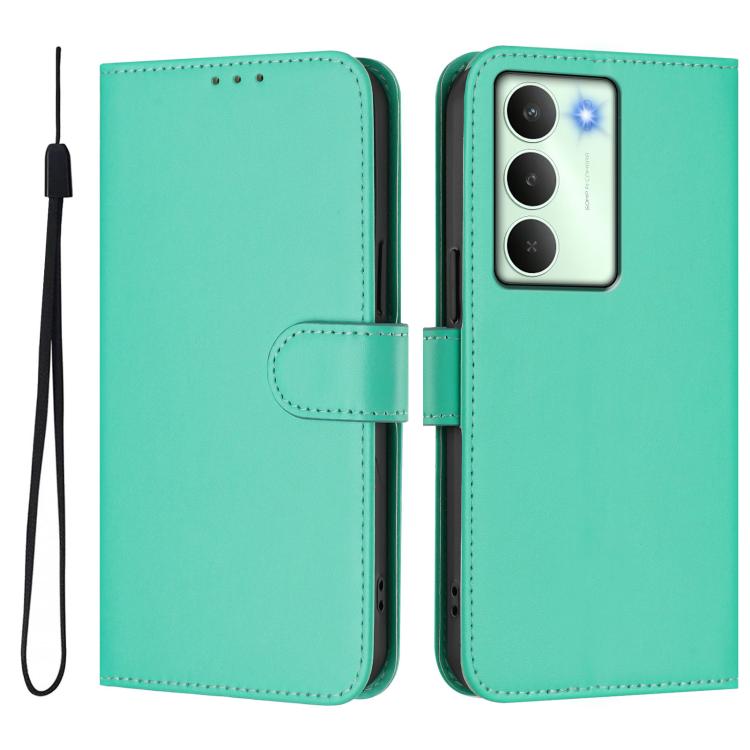 For Realme V70 5G / 14X Global Skin Feel Solid Color Leather Phone Case with Lanyard