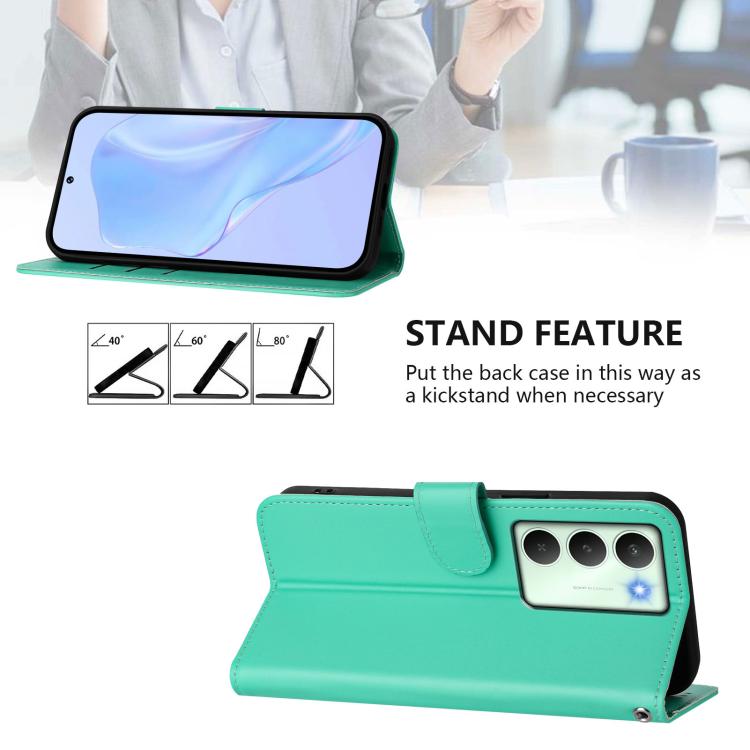 For Realme V70 5G / 14X Global Skin Feel Solid Color Leather Phone Case with Lanyard