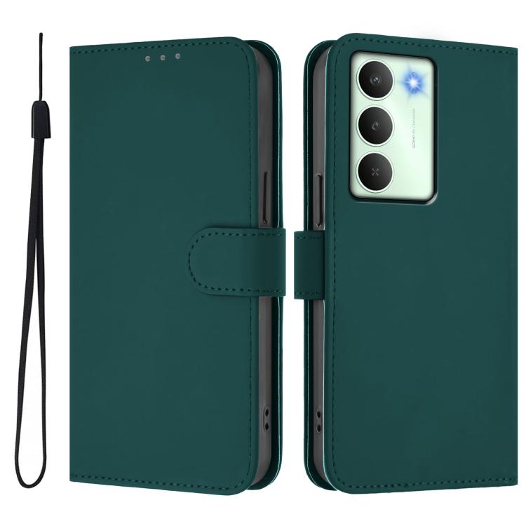 For Realme V70 5G / 14X Global Skin Feel Solid Color Leather Phone Case with Lanyard