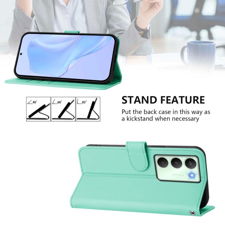 For Realme V70 5G / 14X Global Skin Feel Solid Color Leather Phone Case with Lanyard