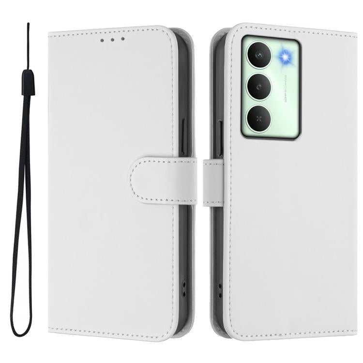 For Realme V70 5G / 14X Global Skin Feel Solid Color Leather Phone Case with Lanyard