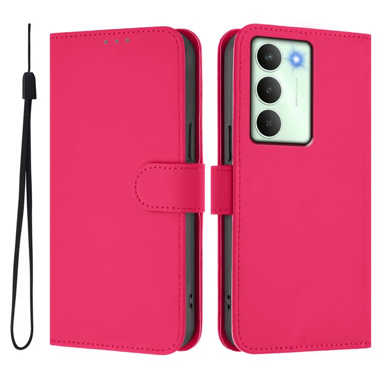 For Realme V70 5G / 14X Global Skin Feel Solid Color Leather Phone Case with Lanyard