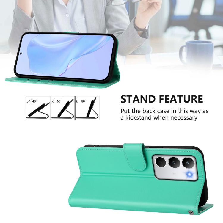 For Realme C71 4G Global Skin Feel Solid Color Leather Phone Case with Lanyard