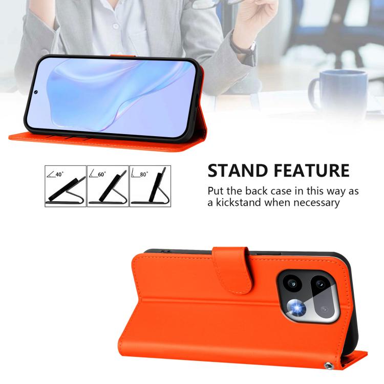 For Realme 16 Pro+ 5G Global Skin Feel Solid Color Leather Phone Case with Lanyard