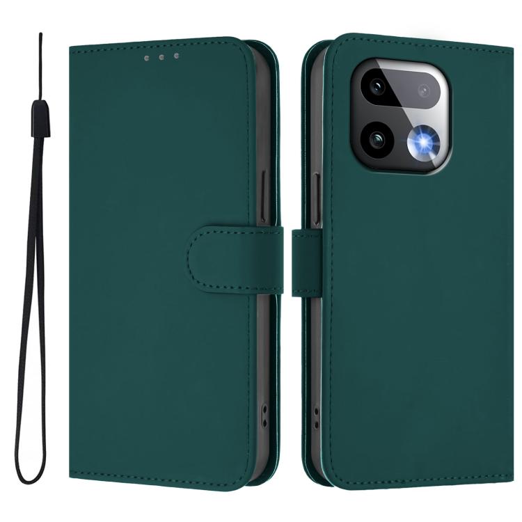 For Realme 16 Pro+ 5G Global Skin Feel Solid Color Leather Phone Case with Lanyard