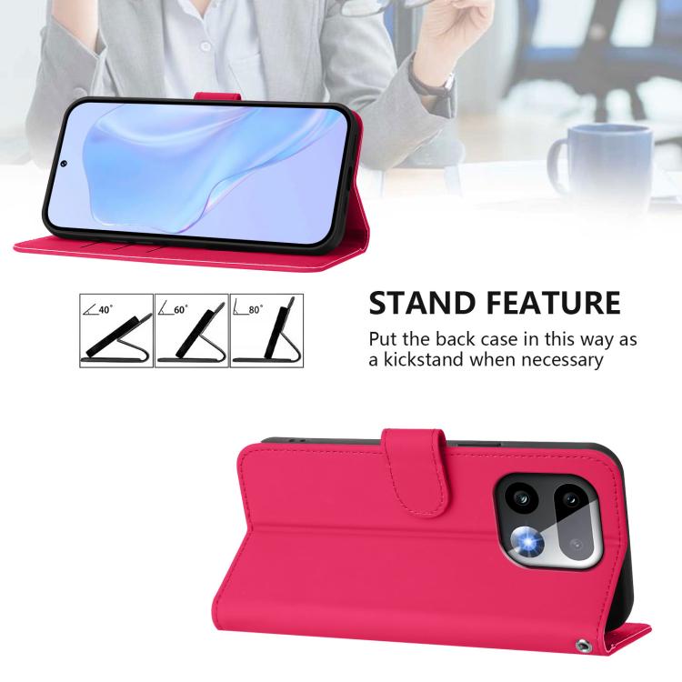 For Realme 16 Pro+ 5G Global Skin Feel Solid Color Leather Phone Case with Lanyard