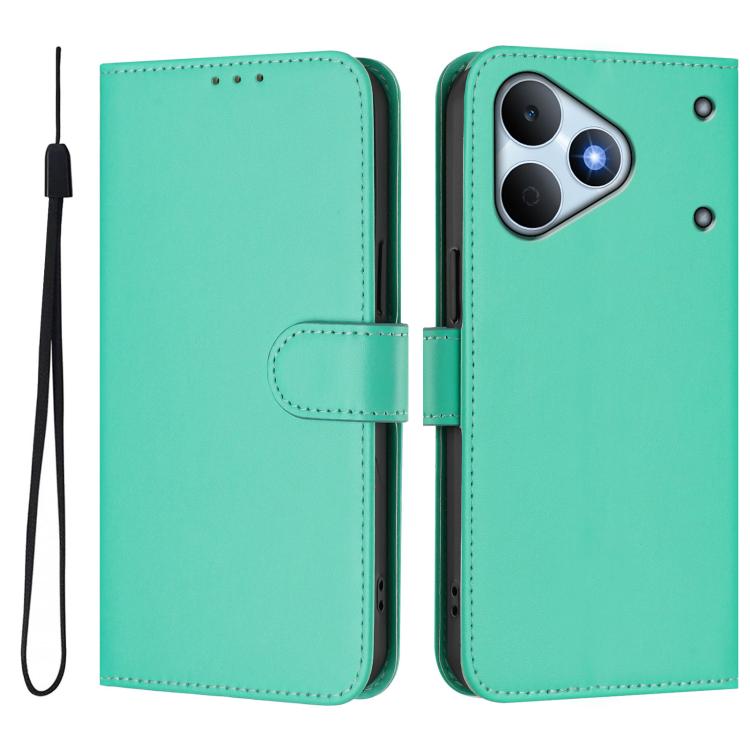 For Realme Note 80 4G Global Skin Feel Solid Color Leather Phone Case with Lanyard