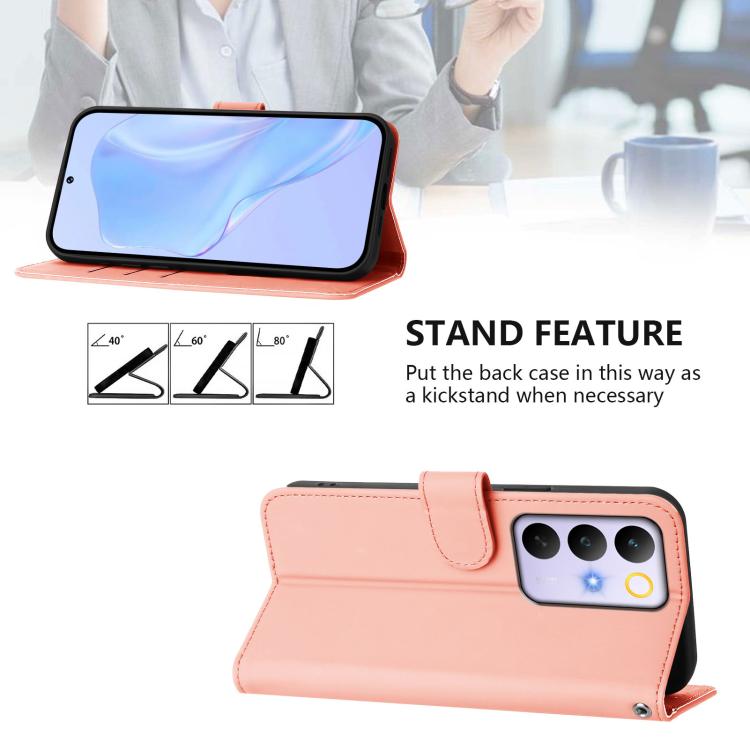 For Realme C83 5G india / C85 5G Skin Feel Solid Color Leather Phone Case with Lanyard