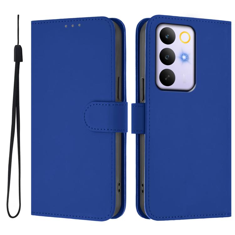 For Realme C83 5G india / C85 5G Skin Feel Solid Color Leather Phone Case with Lanyard