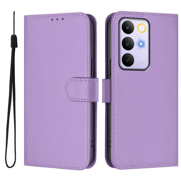For Realme C83 5G india / C85 5G Skin Feel Solid Color Leather Phone Case with Lanyard